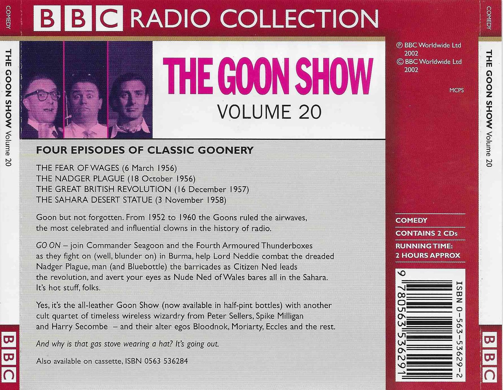 Picture of ISBN 0-563-53629-2 The Goon Show 20 - The fear of wages by artist Spike Milligan / Larry Stephens from the BBC records and Tapes library